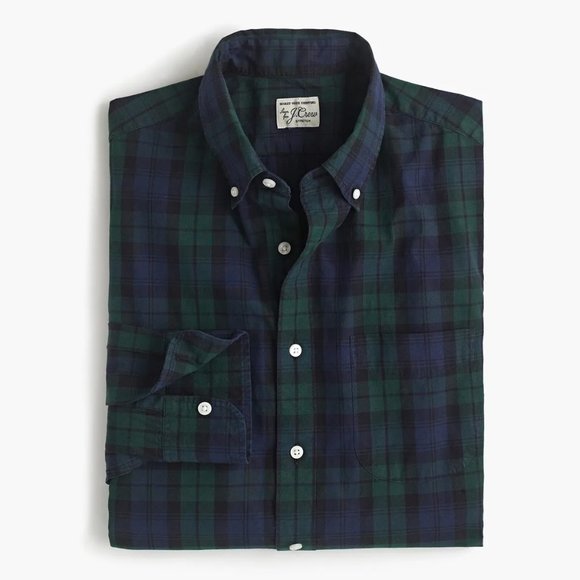 J.Crew Secret Wash Shirt in Black WatchTartan M - Picture 1 of 6